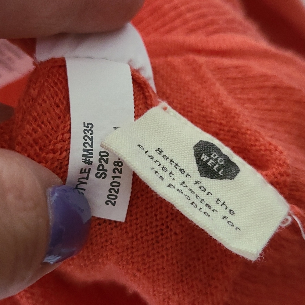 Madewell Open Front Lightweight M2235 Cardigan Orange Size S - Picture 9 of 9